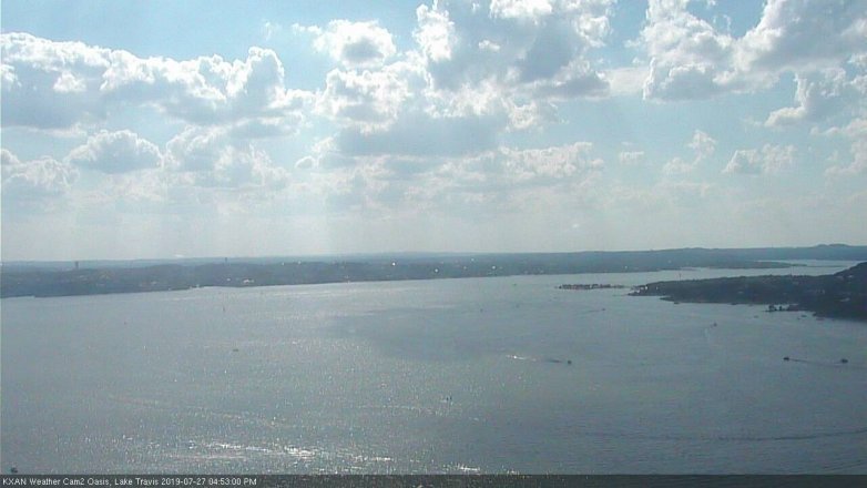 Lake Travis webcam, July 27, 2019 3:55 PM CT