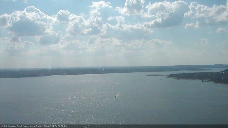 Lake Travis webcam, July 27, 2019 4:00 PM CT