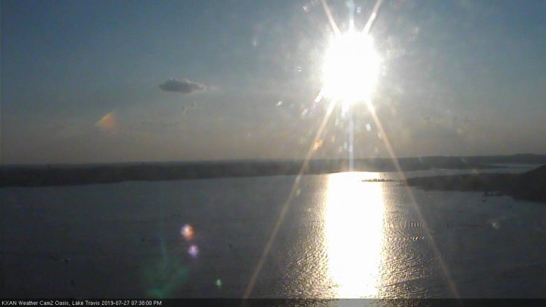 Lake Travis webcam, July 27, 2019 6:40 PM CT