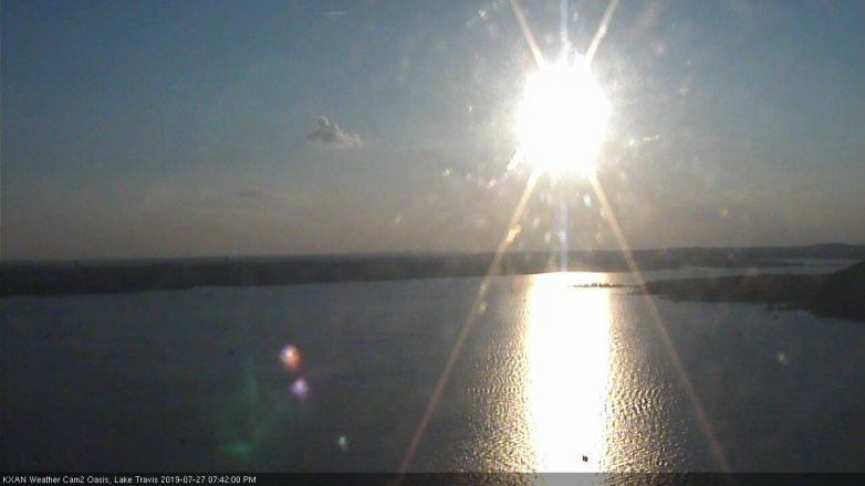 Lake Travis webcam, July 27, 2019 6:45 PM CT