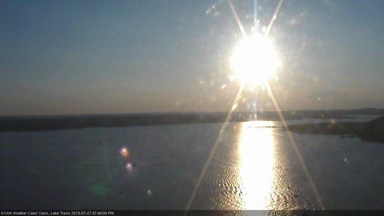 Lake Travis webcam, July 27, 2019 6:50 PM CT