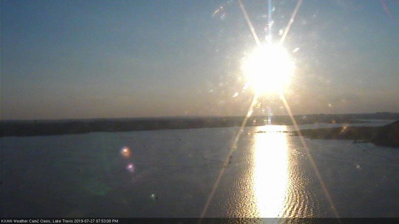 Lake Travis webcam, July 27, 2019 6:55 PM CT