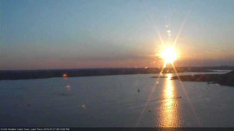 Lake Travis webcam, July 27, 2019 7:15 PM CT