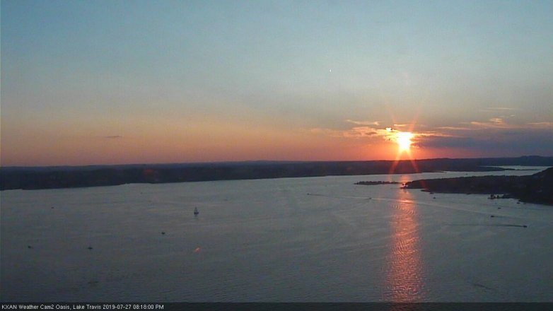 Lake Travis webcam, July 27, 2019 7:20 PM CT