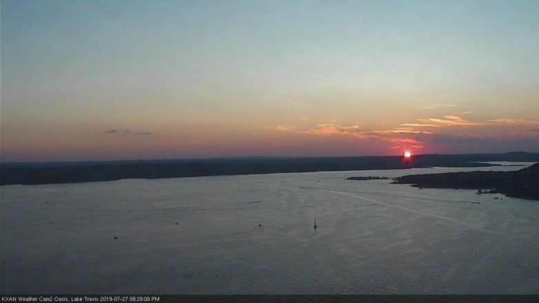 Lake Travis webcam, July 27, 2019 7:30 PM CT