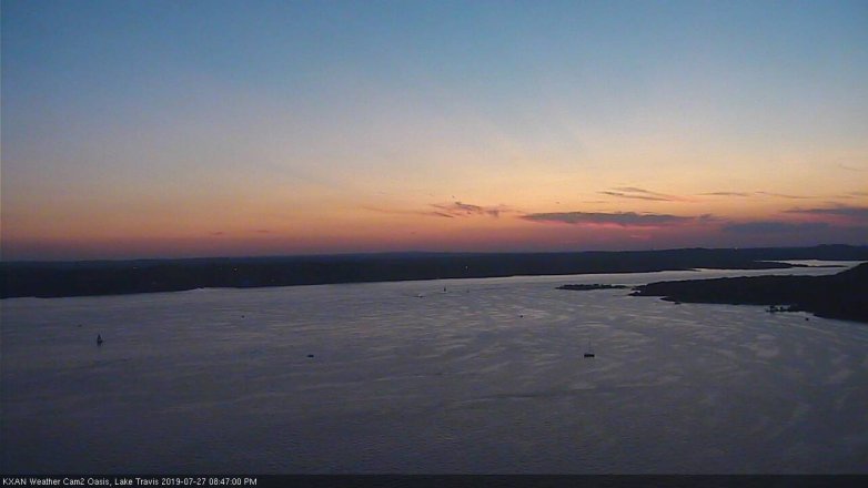 Lake Travis webcam, July 27, 2019 7:50 PM CT
