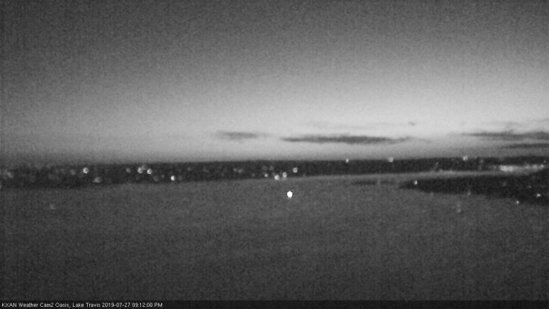 Lake Travis webcam, July 27, 2019 8:15 PM CT