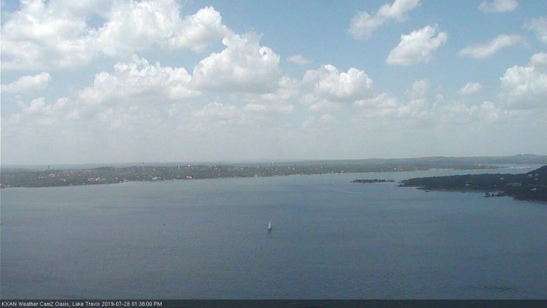 Lake Travis webcam, July 28, 2019 12:40 PM CT