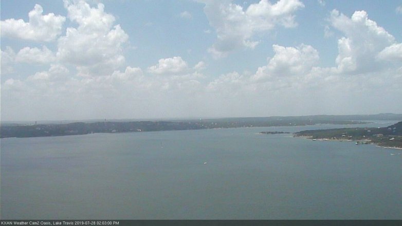 Lake Travis webcam, July 28, 2019 1:05 PM CT
