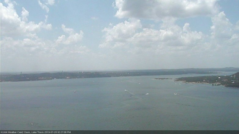Lake Travis webcam, July 28, 2019 1:30 PM CT