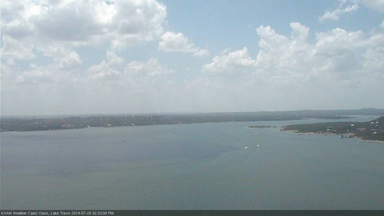 Lake Travis webcam, July 28, 2019 1:35 PM CT