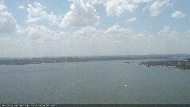 Lake Travis webcam, July 28, 2019 1:45 PM CT