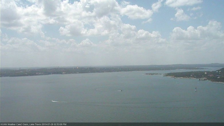 Lake Travis webcam, July 28, 2019 1:55 PM CT