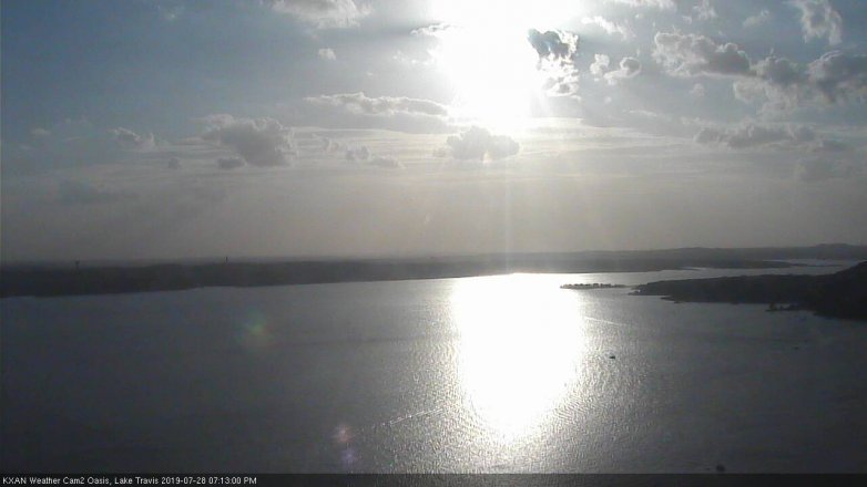 Lake Travis webcam, July 28, 2019 6:15 PM CT