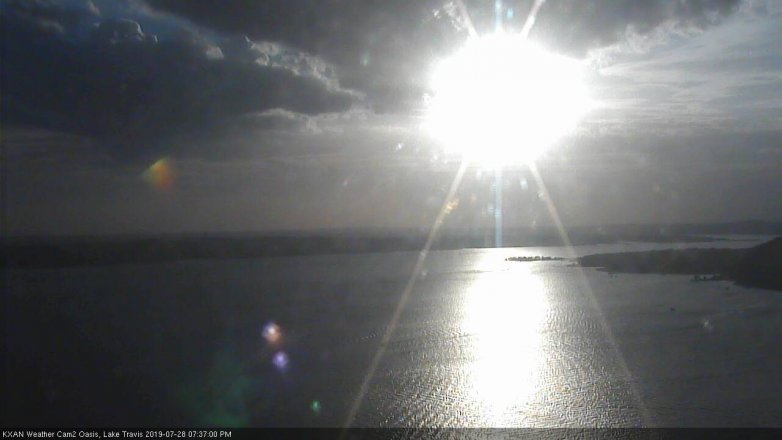 Lake Travis webcam, July 28, 2019 6:40 PM CT
