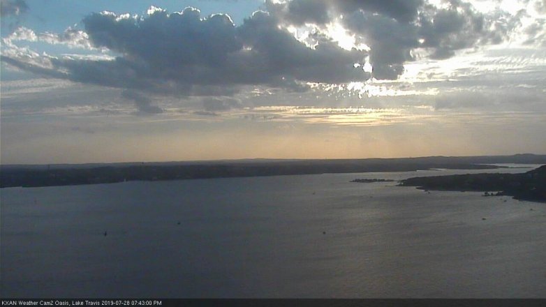 Lake Travis webcam, July 28, 2019 6:45 PM CT