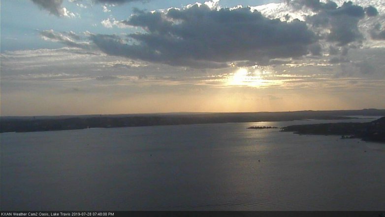 Lake Travis webcam, July 28, 2019 6:50 PM CT