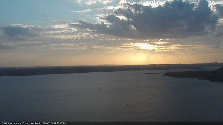Lake Travis webcam, July 28, 2019 6:55 PM CT