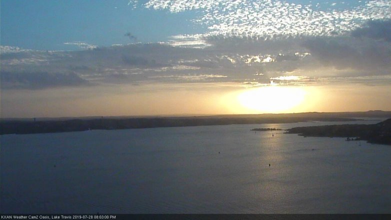 Lake Travis webcam, July 28, 2019 7:05 PM CT