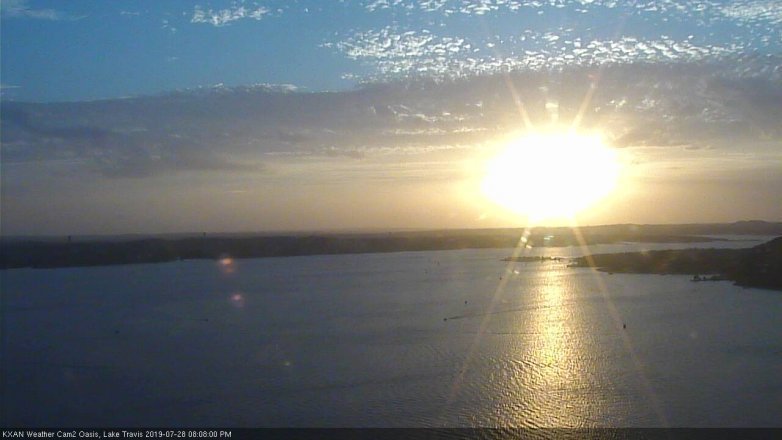 Lake Travis webcam, July 28, 2019 7:10 PM CT