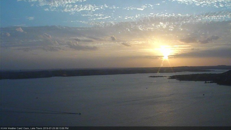 Lake Travis webcam, July 28, 2019 7:15 PM CT