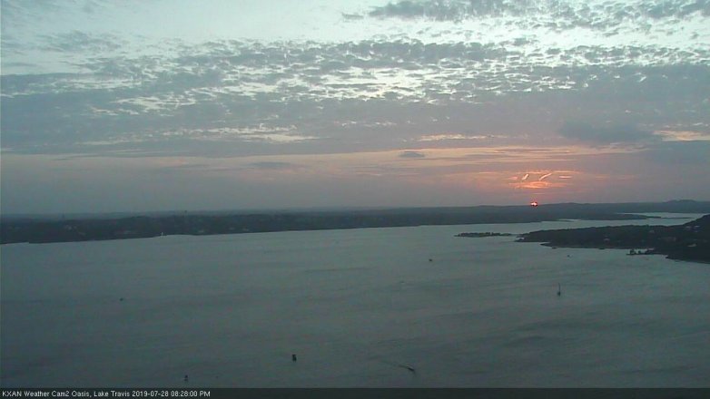 Lake Travis webcam, July 28, 2019 7:30 PM CT