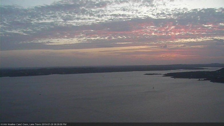 Lake Travis webcam, July 28, 2019 7:40 PM CT