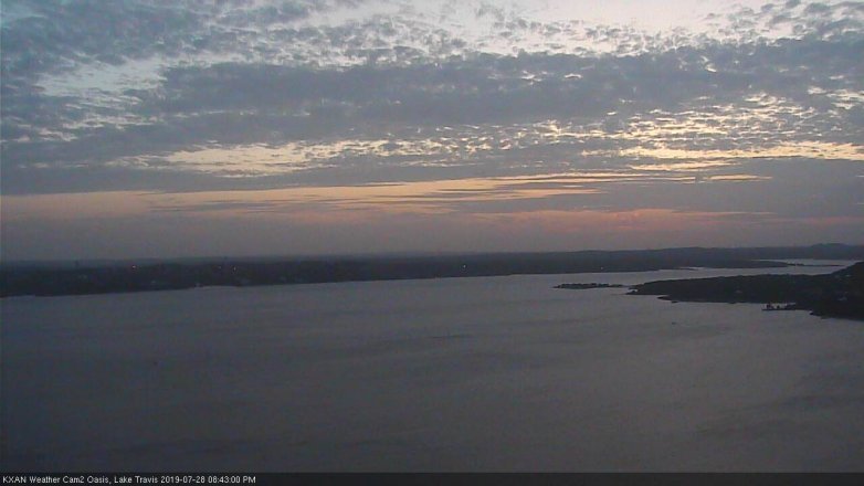 Lake Travis webcam, July 28, 2019 7:45 PM CT