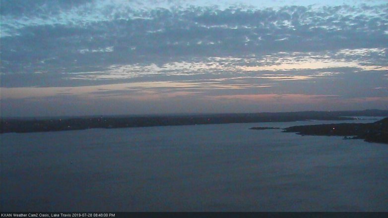 Lake Travis webcam, July 28, 2019 7:50 PM CT