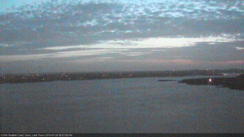 Lake Travis webcam, July 28, 2019 8:00 PM CT