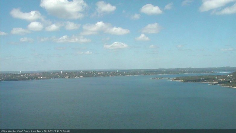 Lake Travis webcam, July 29, 2019 10:55 AM CT