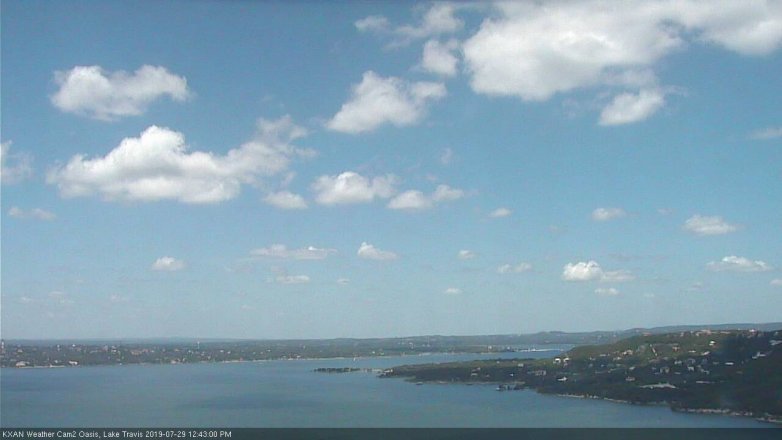 Lake Travis webcam, July 29, 2019 11:45 AM CT