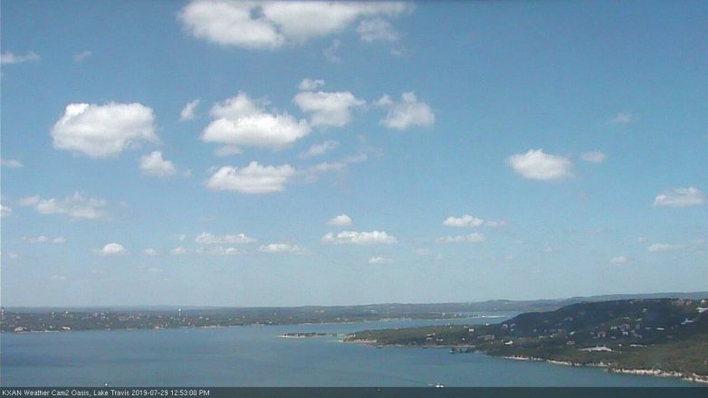 Lake Travis webcam, July 29, 2019 11:55 AM CT