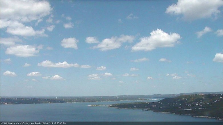 Lake Travis webcam, July 29, 2019 12:00 PM CT