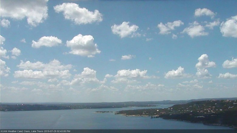 Lake Travis webcam, July 29, 2019 1:45 PM CT