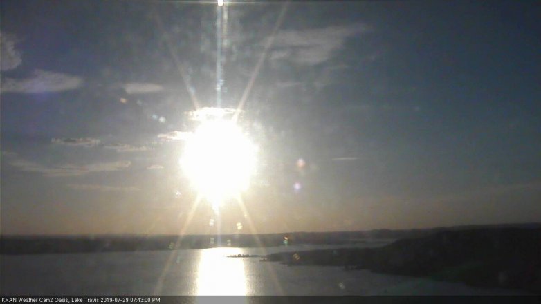 Lake Travis webcam, July 29, 2019 6:45 PM CT