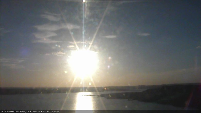 Lake Travis webcam, July 29, 2019 6:50 PM CT