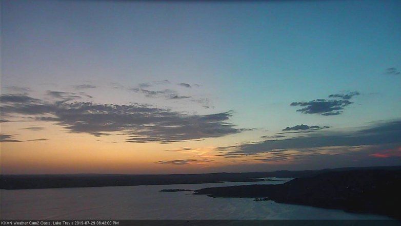 Lake Travis webcam, July 29, 2019 7:45 PM CT
