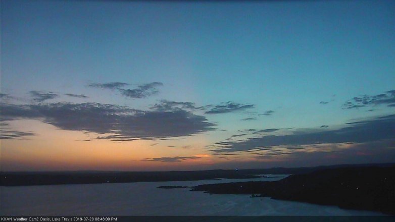 Lake Travis webcam, July 29, 2019 7:50 PM CT