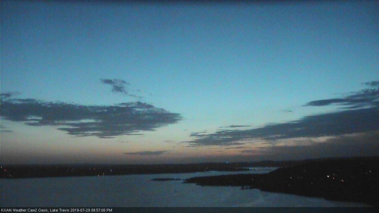 Lake Travis webcam, July 29, 2019 8:00 PM CT