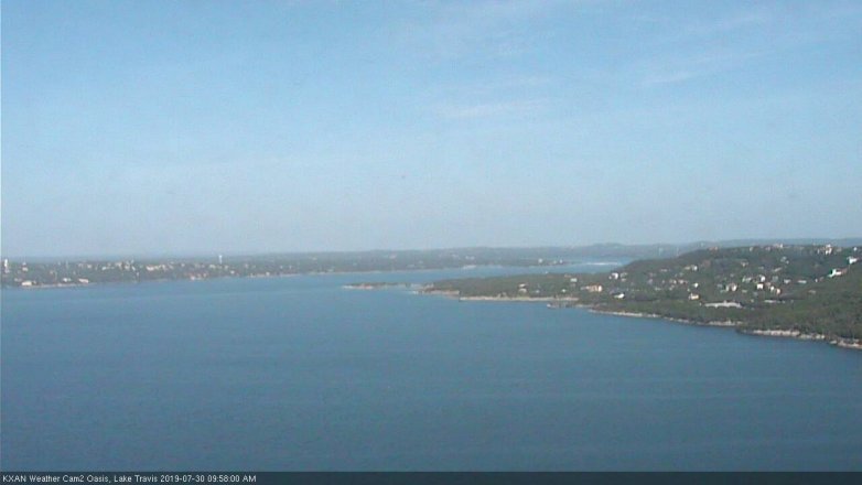 Lake Travis webcam, July 30, 2019 9:00 AM CT