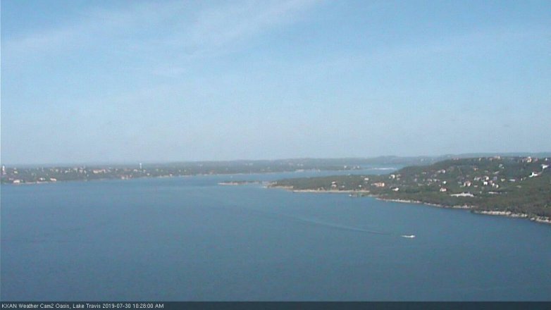 Lake Travis webcam, July 30, 2019 9:30 AM CT