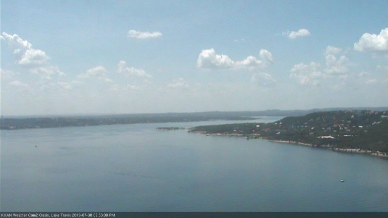 Lake Travis webcam, July 30, 2019 1:55 PM CT