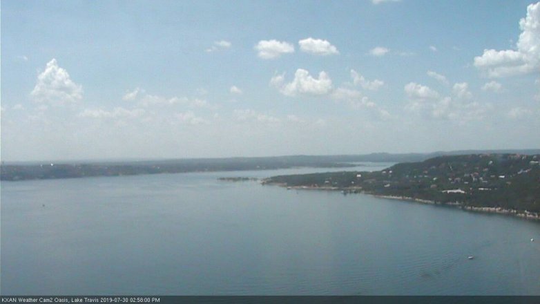Lake Travis webcam, July 30, 2019 2:00 PM CT