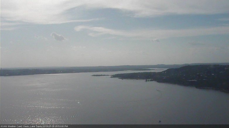 Lake Travis webcam, July 30, 2019 4:55 PM CT