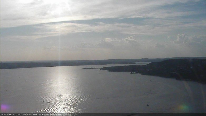 Lake Travis webcam, July 30, 2019 5:50 PM CT