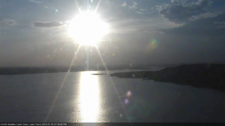 Lake Travis webcam, July 30, 2019 6:40 PM CT