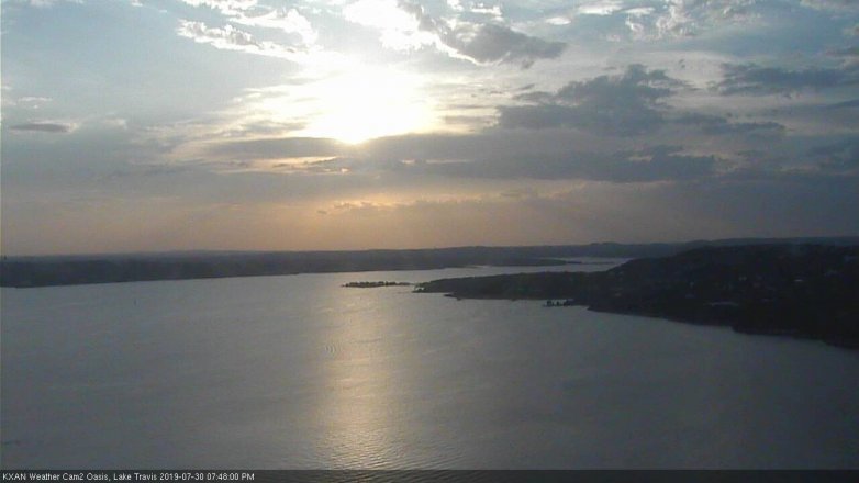 Lake Travis webcam, July 30, 2019 6:50 PM CT
