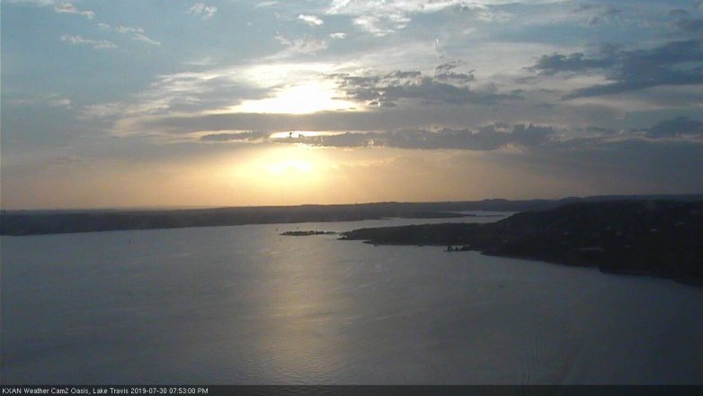 Lake Travis webcam, July 30, 2019 6:55 PM CT