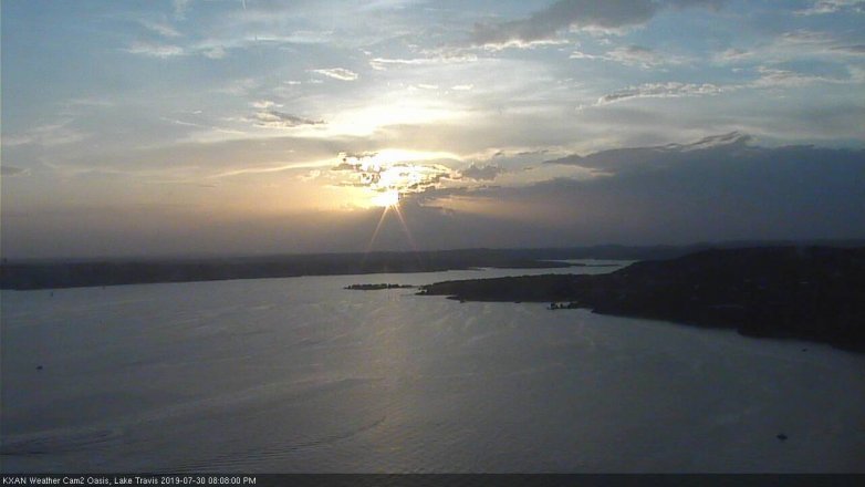 Lake Travis webcam, July 30, 2019 7:10 PM CT